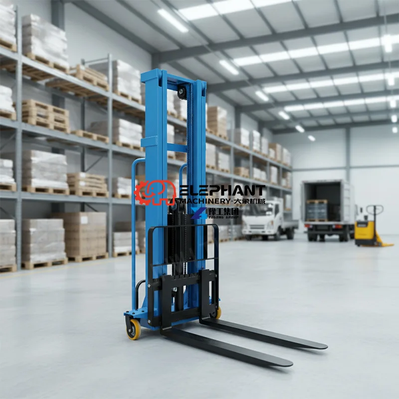 1T 1000kg  Full-electric Portable Self Loading Pallet Stacker Ladder Truck Mounted Forklift Lifting 1.3m 1.6m