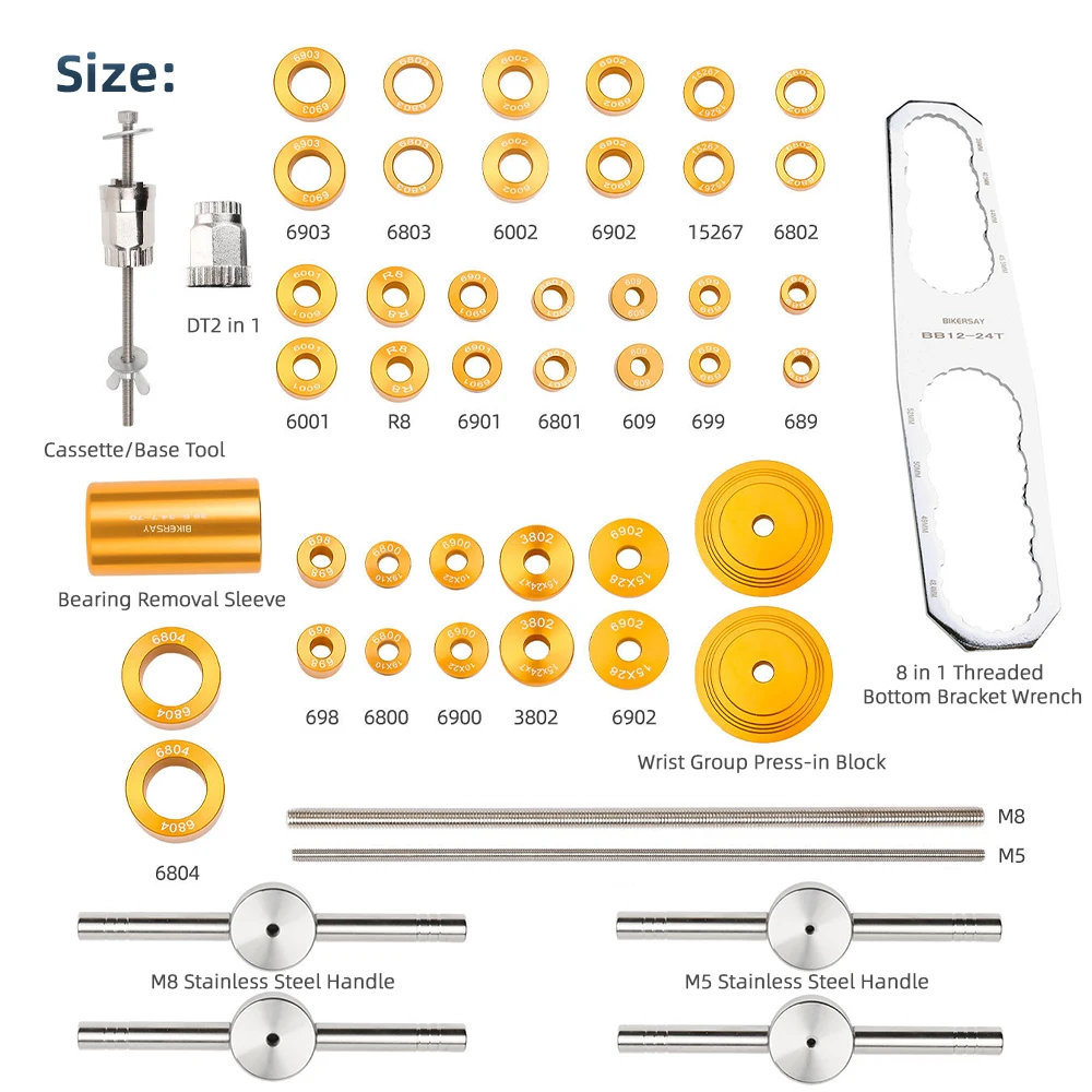 

Bike Tools Kit Set MTB Racefiets Qr Quick/Thru As Hub Lager Installatie Verwijdering Set Trapas Dt Ratsette Freehub Tool