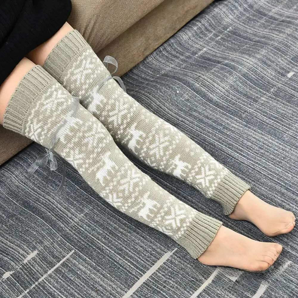 Woven Wool Stockings Fall Winter Leg Guards Plush Snug Over Knee Socks Woolen Hosiery2024 New Design Warm Knit Leg Wear Cozy