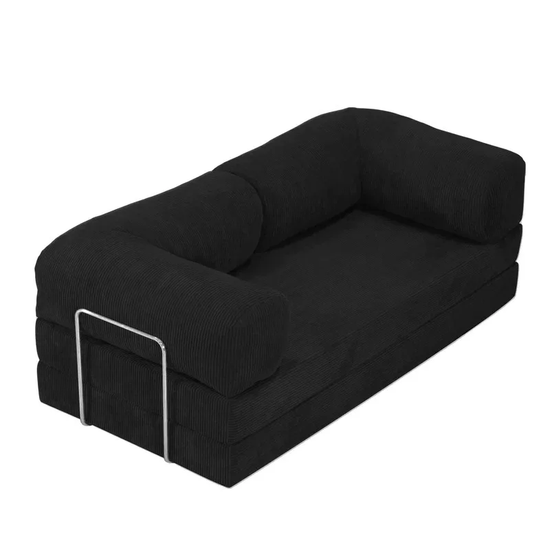 

Vintage style Maillard corduroy removable sofa wabi sand wind small apartment living room balcony lazy sofa bed