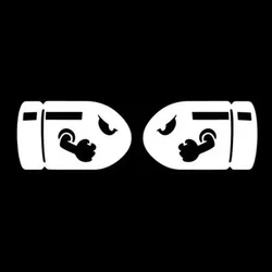 Car Sticker 2PCS(Left & Right)  Bullet Bill Decals PVC Super Mario Motorcycle Decoration Waterproof Decal