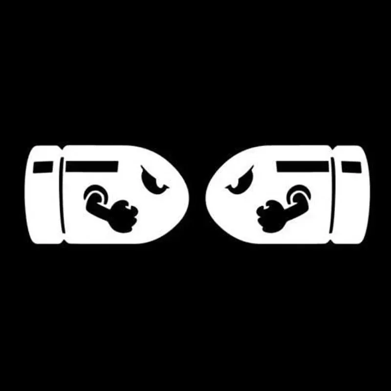 Car Sticker 2PCS(Left & Right)  Bullet Bill Decals PVC Super Mario Motorcycle Decoration Waterproof Decal