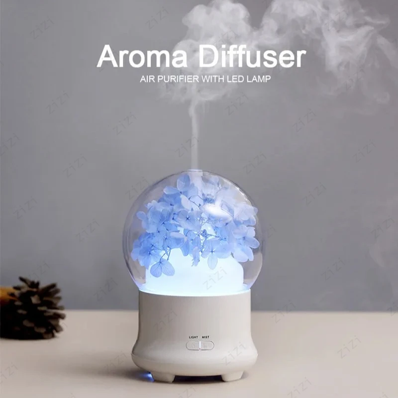 Hydrangea Starry Sky Eternal Flower Colorful Night Light Aromatherapy Machine Air Humidification Aromatherapy Machine