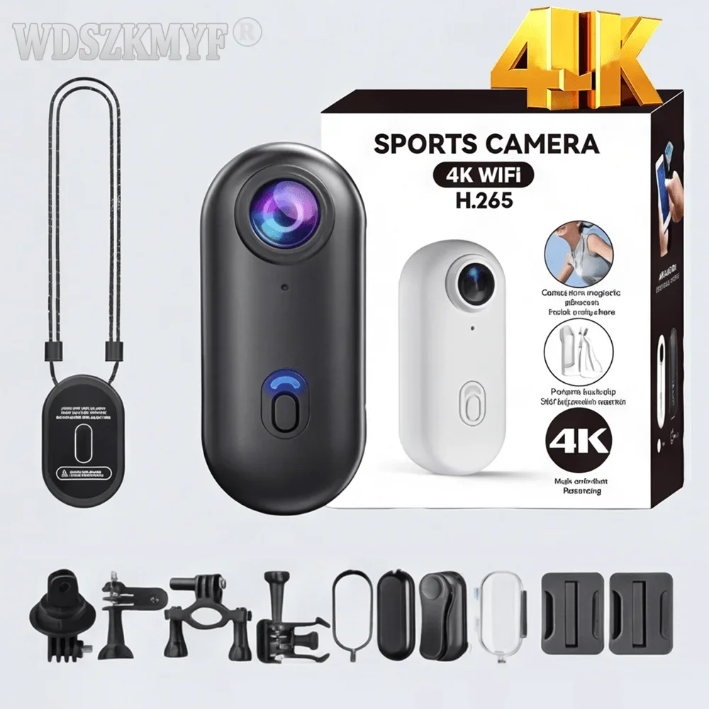4K HD Motorcycle Mini Recorder Finger WIFI Action Camera Lightweight POV Motorcycle Road Sport Cam Bicycle Vlog Pet Body Camera