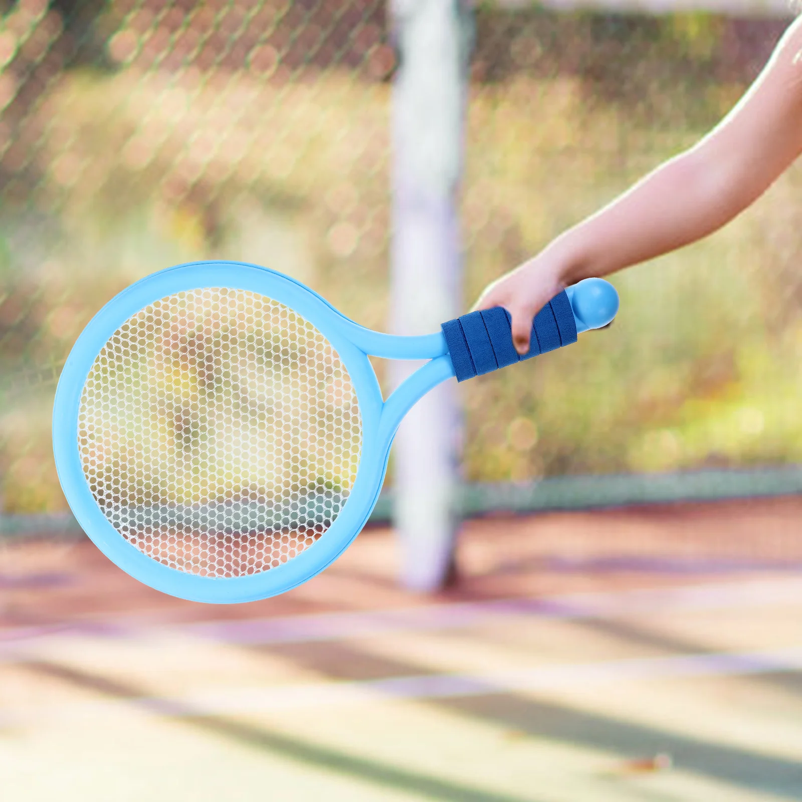قطعتان من مضرب التنس للأطفال، نشاط رياضي خارجي، متين وعملي، علاقات الوالدين والطفل، معدات اللياقة البدنية باللون الأزرق