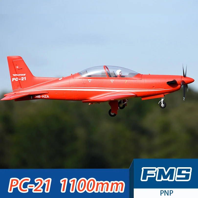 

FMS 1100mm Wingspan PC-21 Remote Control Model Plane Aircraft Electric RC Airplane PNP Fixed Wing Trainer Outdoor 8Mins FMS087