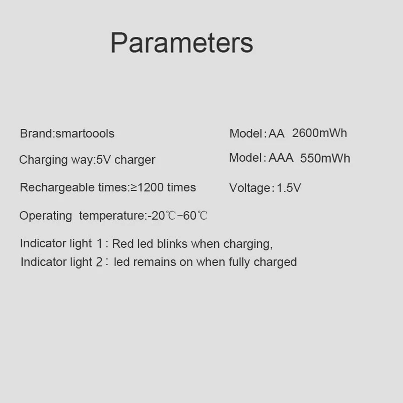 2 sztuki AA + AAA akumulator na USB 1.5V AA 2600mWh/AAA 550mWh baterie litowo-jonowe do myszy, zegara, golarki, hermometru + kabel TYPE-C