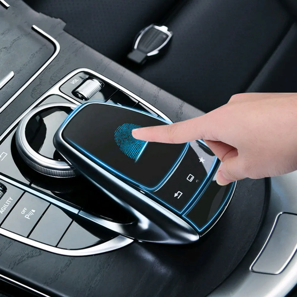 For Mercedes Benz C E GLC Class W205 W213 X253 Car Center Console AC Multimedia stikcer Mouse Buttons CD Panel Protector Film