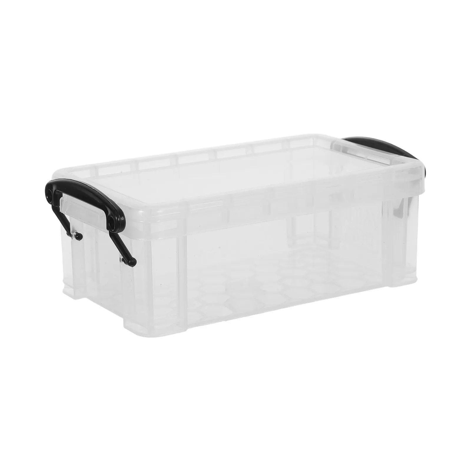 

2Pcs Desktop Storage Boxes Mini Clear Plastic Organizer Stackable Small Craft Stationery Container Space Saver