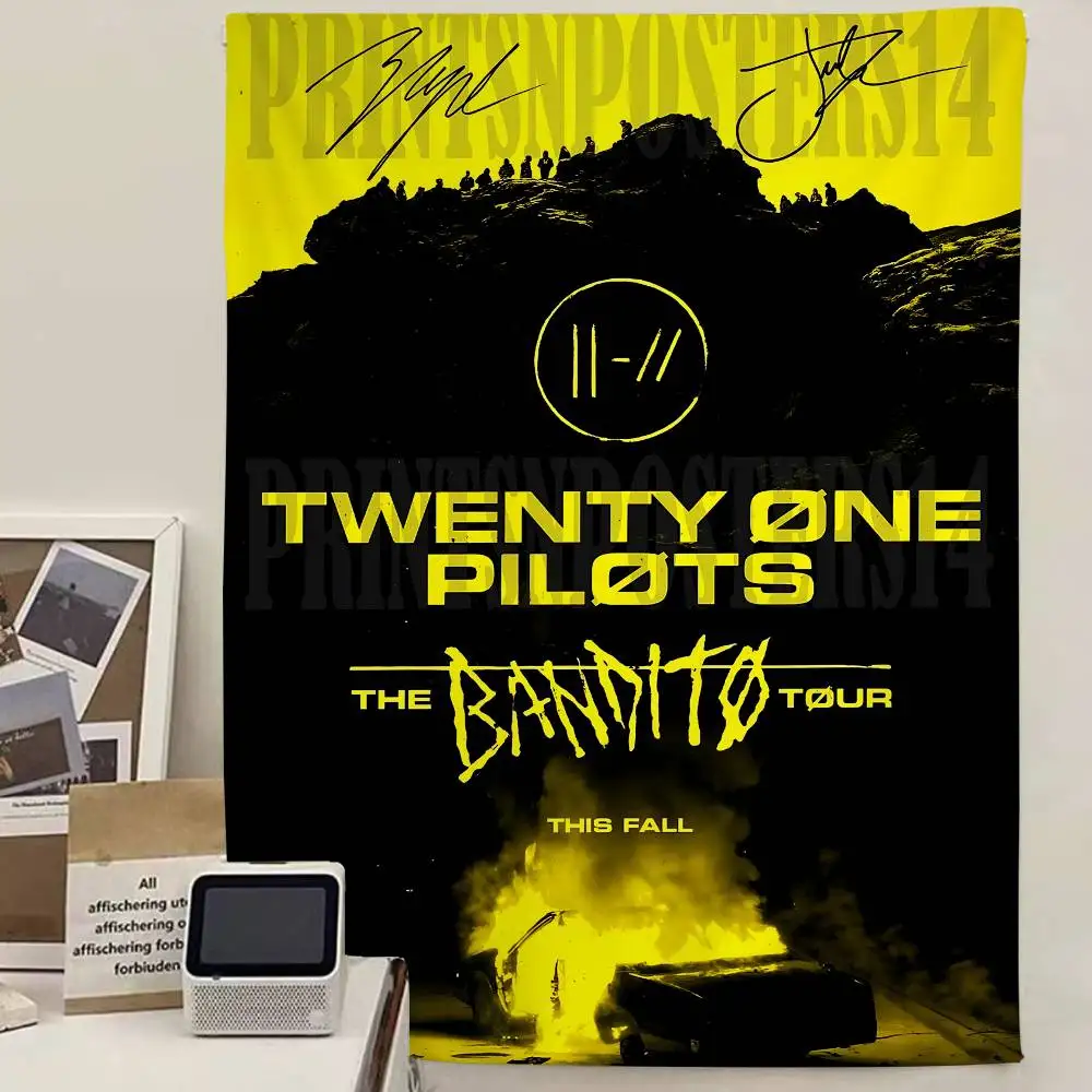 T-Twenty One P-Pilots band Printed Large Wall Tapestry Wall Hanging Decoration Household Decor Blanket