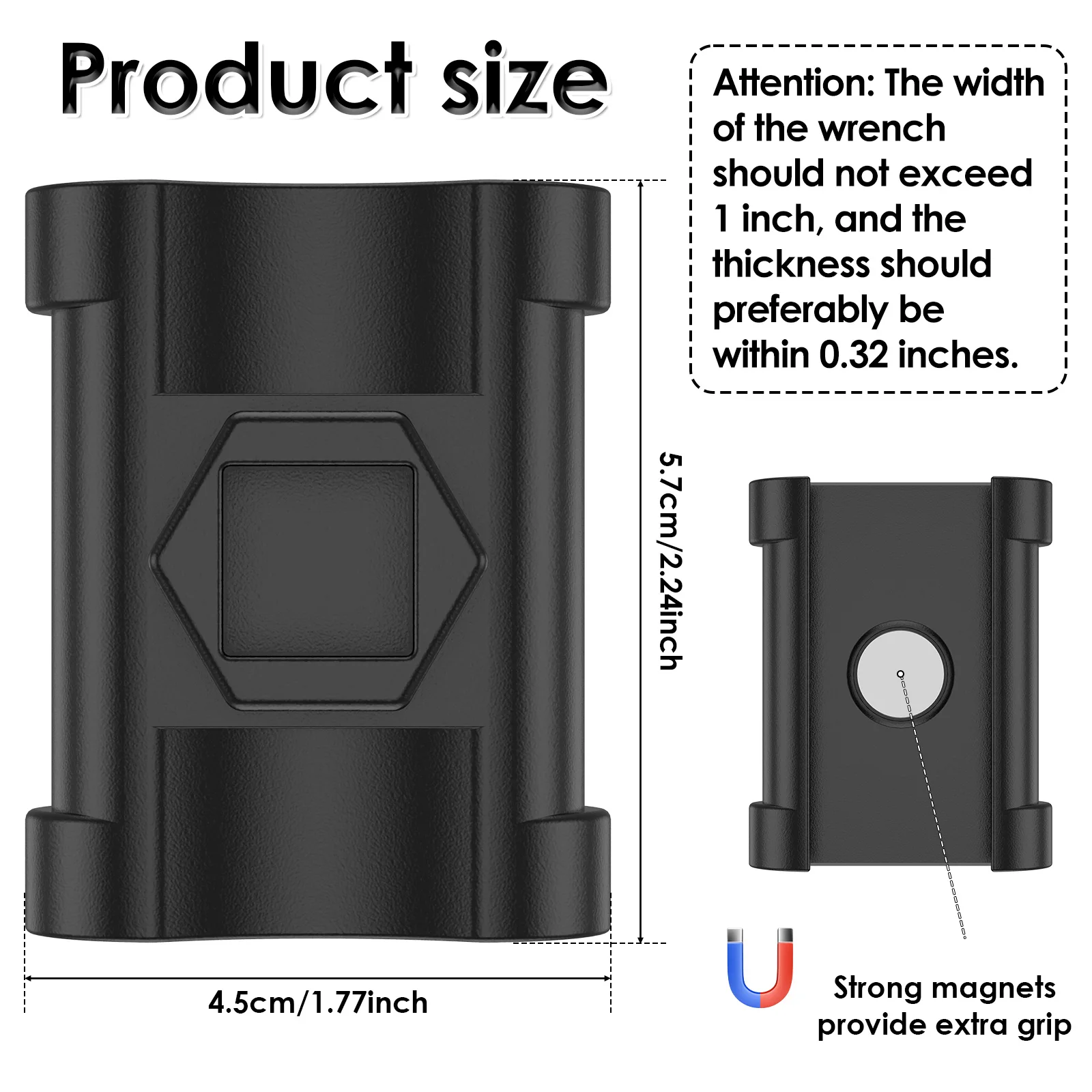 Wrench Extender Adaptor for 1/2inch Drive and 21mm Hex Drive Magnetic Wrench Extension Tool High-Carbon Steel Wrench Extender