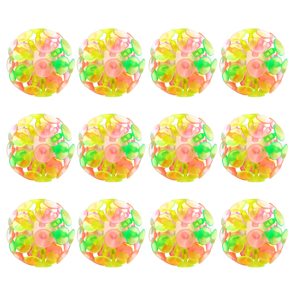 Toyvian 12PCS Children's Suction Ball Toy Parent-child Interaction Sucker Ball Kids Plaything Party Toy for Children