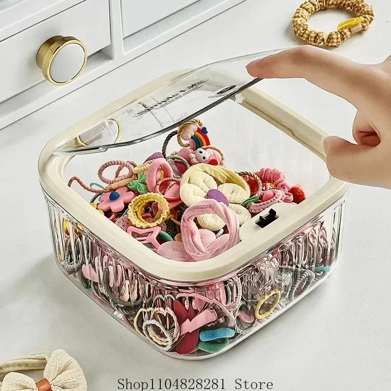 صندوق تخزين إكسسوارات شعر الأطفال، ربطات شعر للأطفال، مشابك شعر للفتيات، أربطة مرنة، مجوهرات، صندوق صغير، مادة بلاستيكية