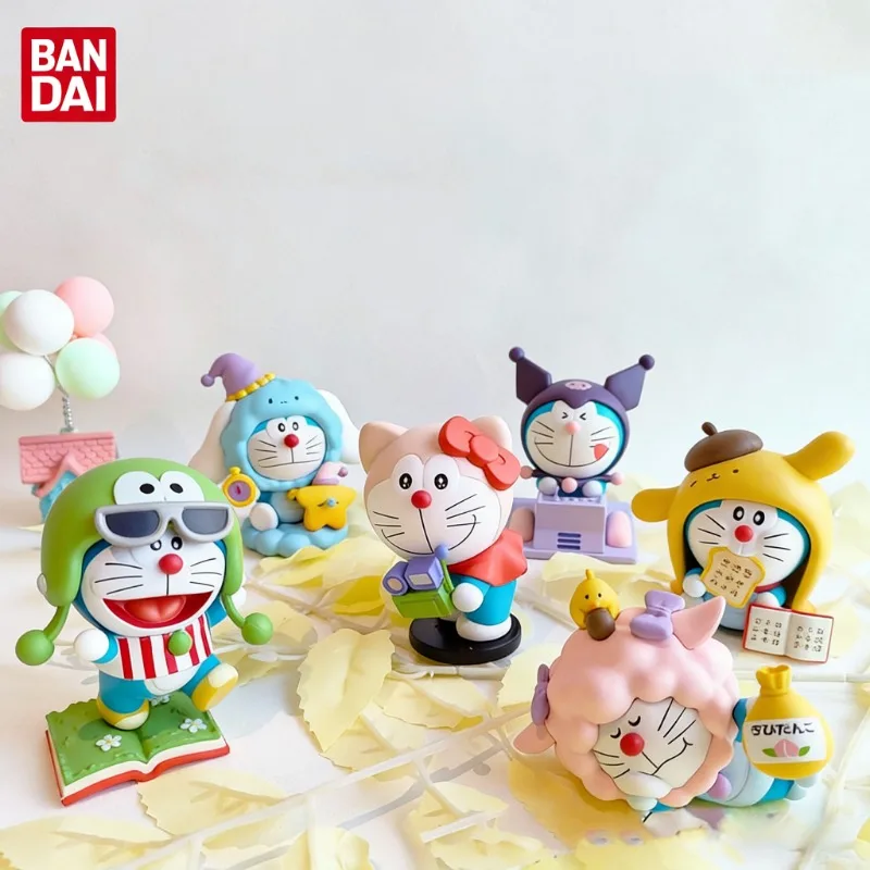 

Cute Doraemon Cosplay Blind Box Figures Kawaii Desk Decor Ornaments Mini Collectible Toys blind boxes toys blind box toys