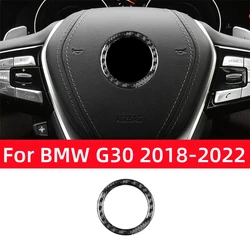 For BMW 5 Series G30 2018-2022 Accessories Carbon Fiber Interior Refit Car Steering Wheel Panel Decorative Ring Trim Cover