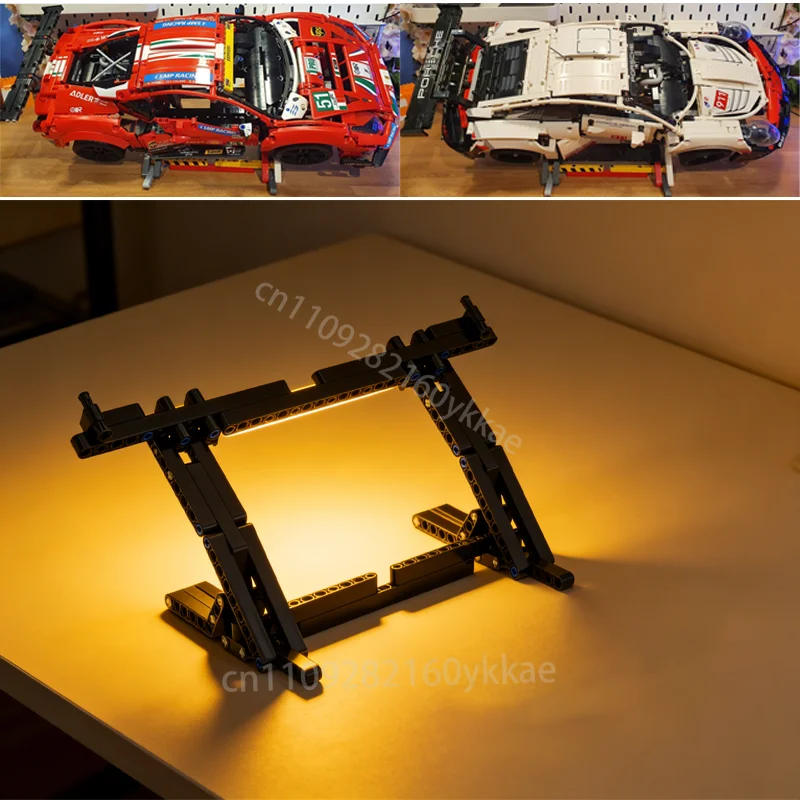 

НОВЫЙ Стенд-подставка MOC для гоночных автомобилей масштаба 1:8 (для моделей 42096 или 42125) — кронштейн для сборки конструкторов DIY 911 RSR и 488 GTE — детский подарок-игрушка