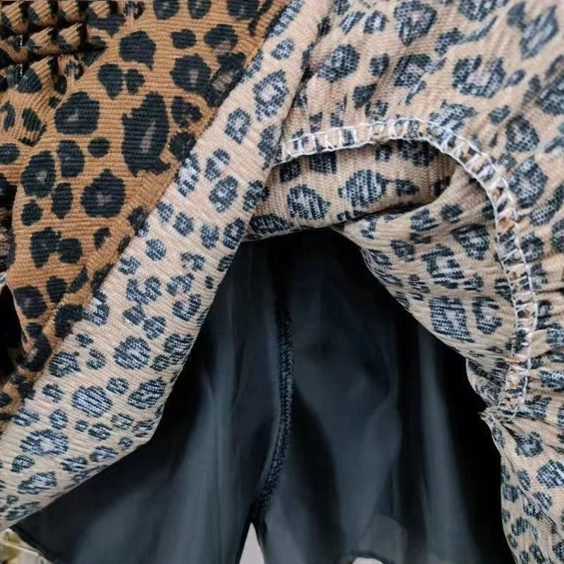 Faldas De leopardo De moda cintura elástica A-line Saia Sexy coreano Jupe túnica A-line Mini falda Mujer 2025 Faldas Mujer De Moda Mujer