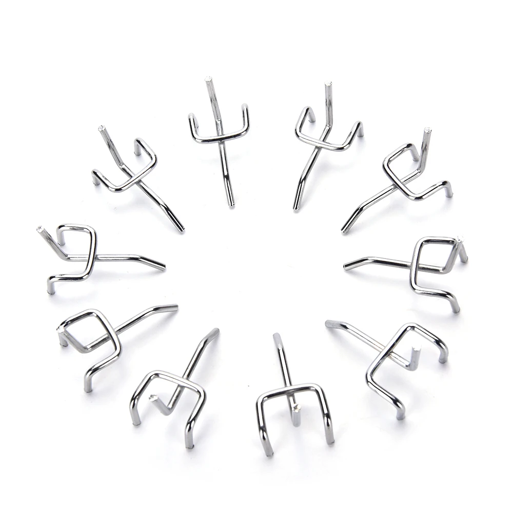 10pc Metal Peg Board Pegboard Hooks Garage Work Shop Storage Display Steel