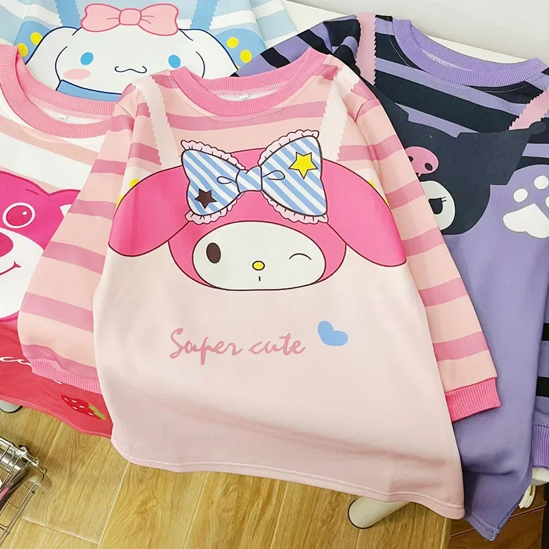 Robe à bretelles Anime Sanrioed Melody pour enfants, jupe mignonne, Kawaii, Kuromi, Cinnamoroll, vêtements pour filles, mode, printemps, automne, nouveau