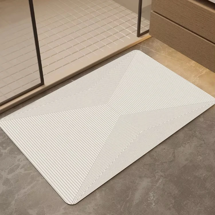 Quick-Drying Diatomaceous Bath Mat with High Water Absorption Non-Slip and Easy to Clean Natural Bathroom Floor Mat