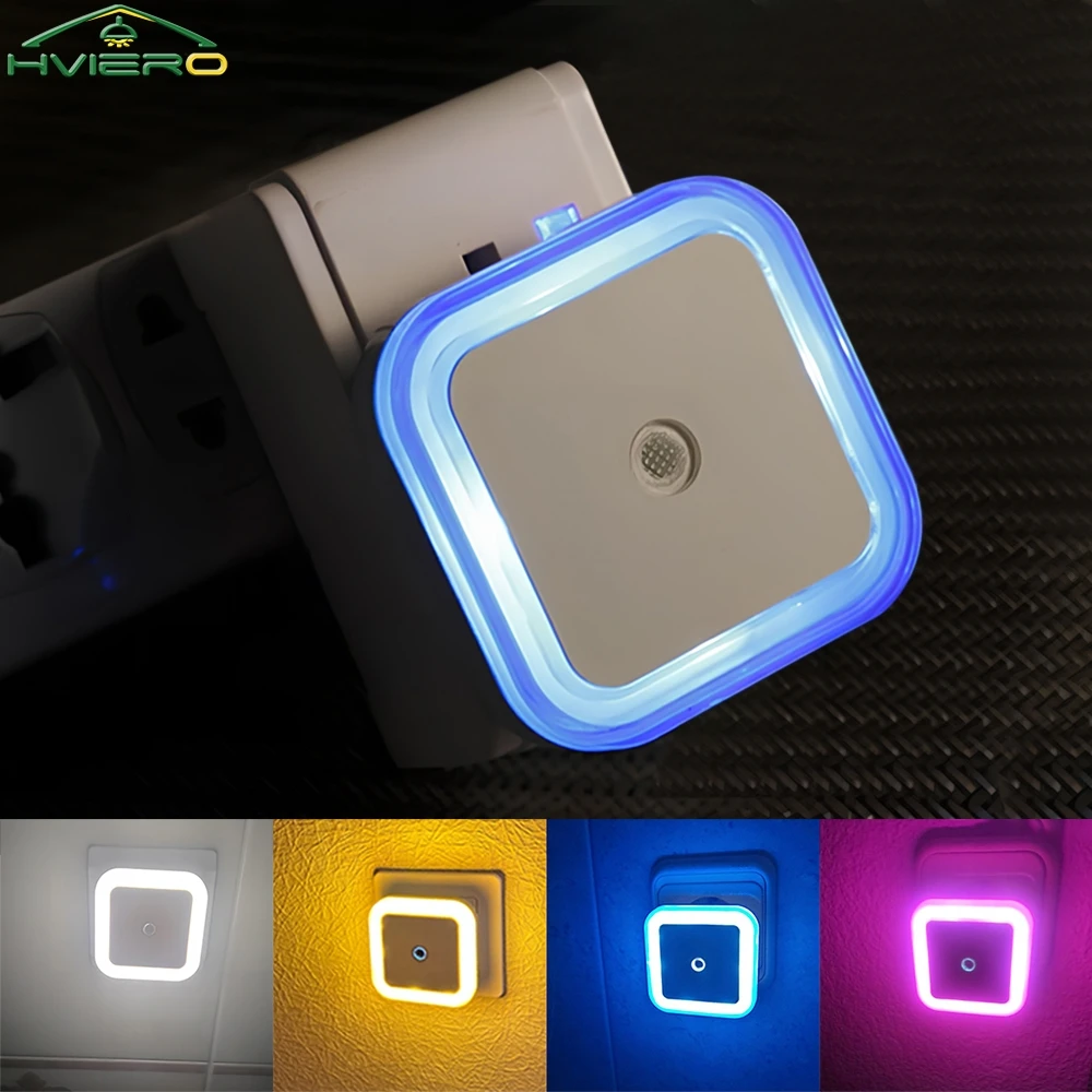 LED Night Lights Motion Sensor Smart Bulbs Plug Operated Bedside Square Wall Lamps Room Hallway Pathway Toilet Homes Lighting