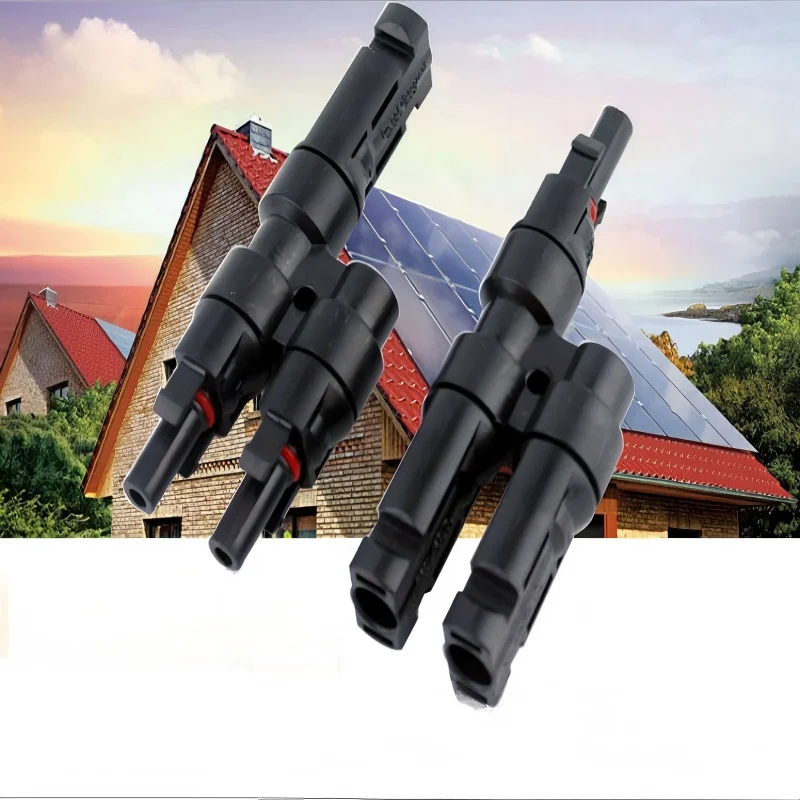 1 Pair Solar PV Branch Connector Male Female, Multi Parallel Panel Adapter, Waterproof Solar Energy Cable Connection Plug for PV