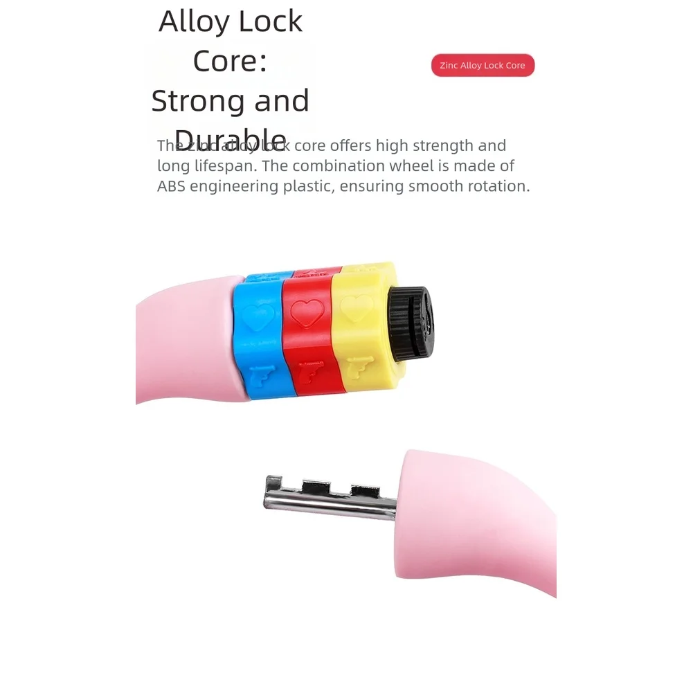 قفل دراجة بسمك 10 مم مضاد للسرقة - كابل سيليكون لأذن القط وقفل بكلمة مرور أداة أمان للدراجة لتأمين الدراجة