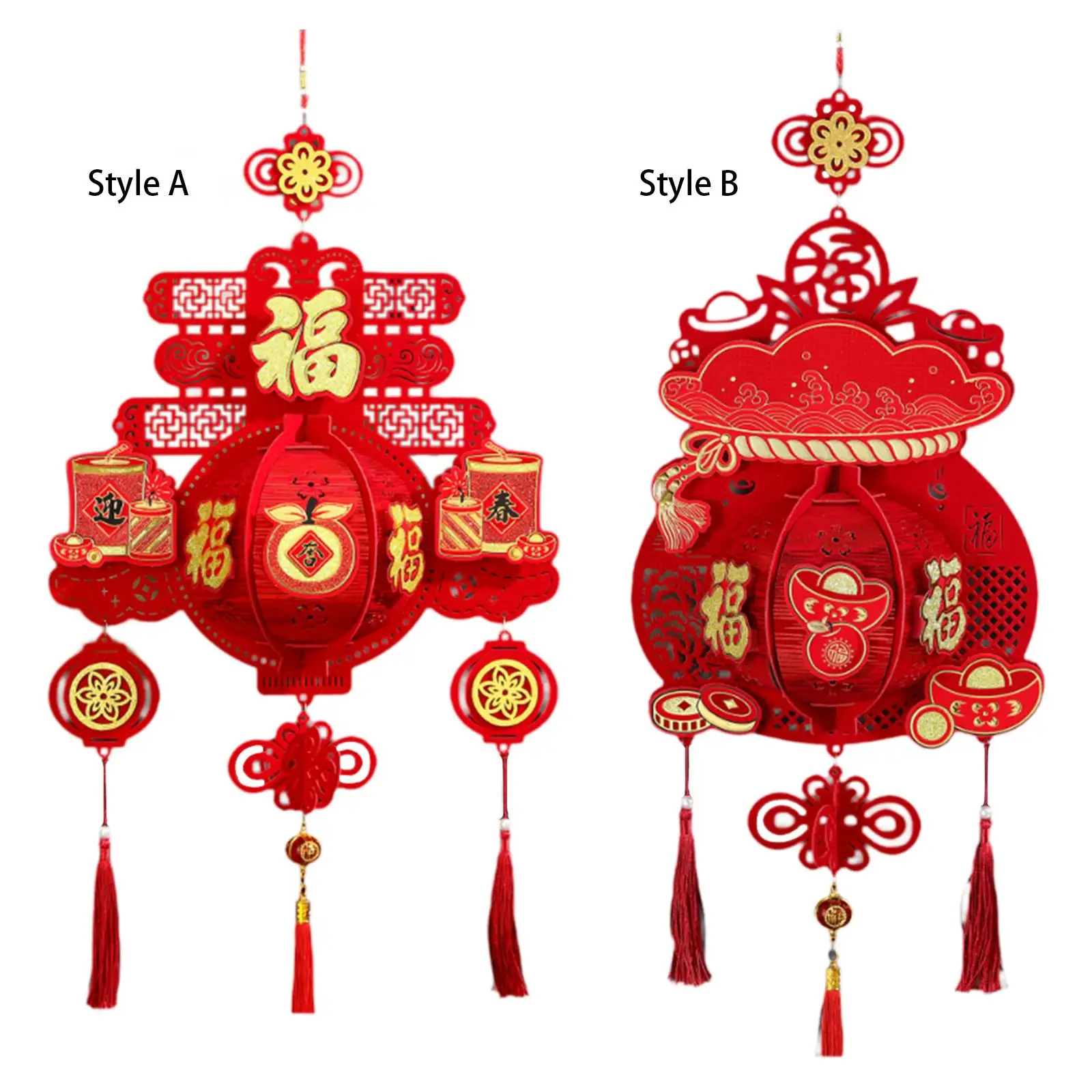 Red Chinese Lantern Lucky Hanging Decor for Holiday Household Indoor Outdoor