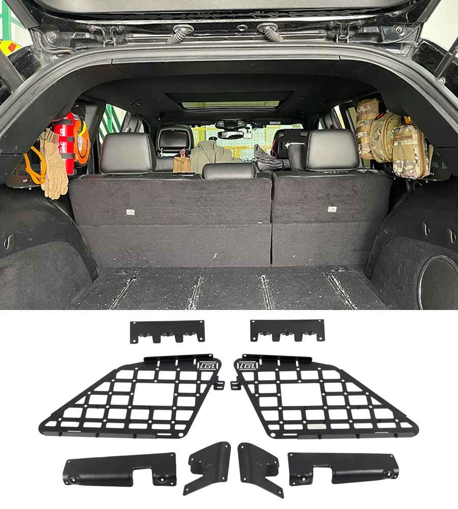 

For Jeep Grand Cherokee WK2 2011-2021 Side Window Bracket Modification Storage Panel Rear Trunk Debris Rack Storage Molle Panel