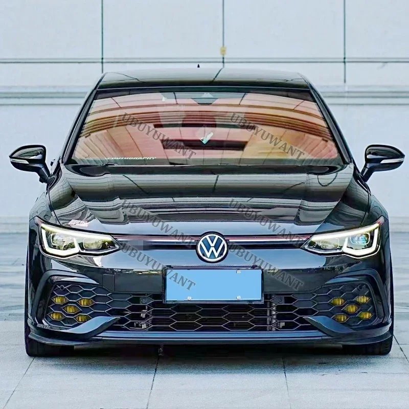 For VW Golf 8 MK 8 R-Line / GTI 2020-2024 Car Black/RED/BLUE/GREY/WHITE Front Bumper Side Splitter Spoiler Trim Fog Light Canard