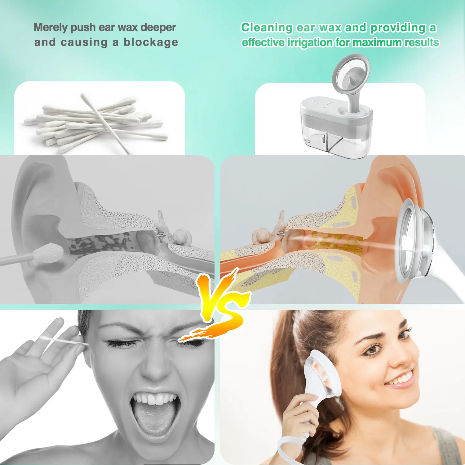 Electric Ear Water Cleaner Earwax Ear Wax Removal Irrigation System Safety Ear Washer Cleaning Ear Cleaner