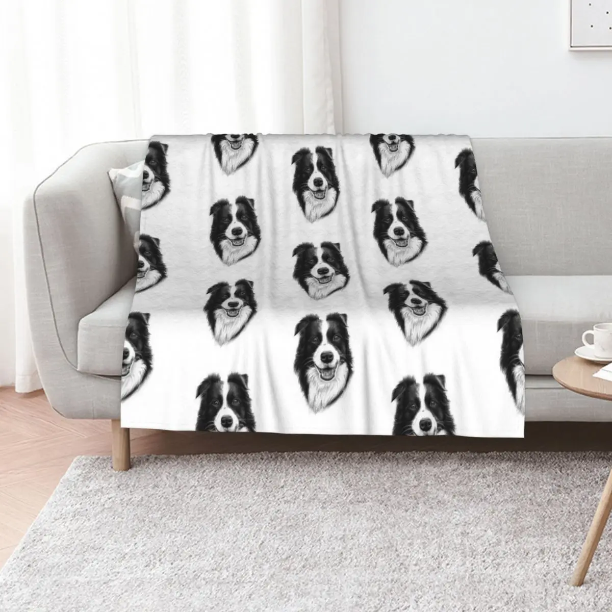 Border Collie Throw Blanket Summer Beddings Thermals For Travel Flannel Bed linens Plaid Camping Blankets