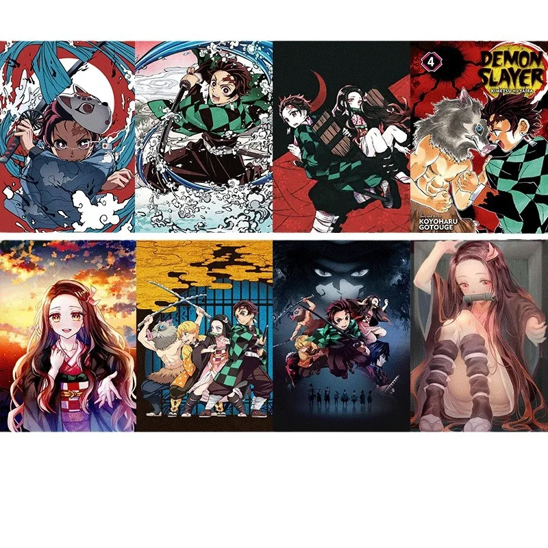 40*60cm Anime Demon Slayer Nezuko Tanjirou High definition printing Wallpaper Poster Stickers Wallpaper Interior decoration gift