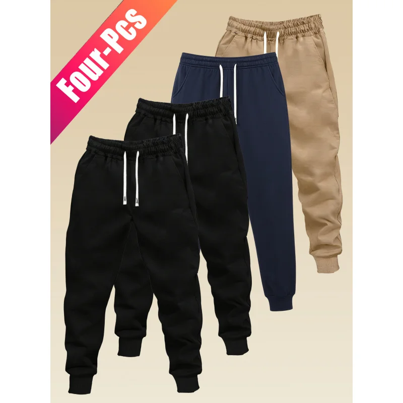 

Мужские комплекты брюк: 4 предмета, повседневные спортивные брюки-карго, распродажа к Черной пятнице, простые и удобные для отпуска