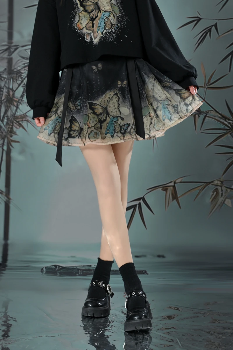 

Snbl 2025 Original Design Short Chinese-Style Ma Mian Skirt with Jinhuidui Pattern and Adjustable Design for Summer