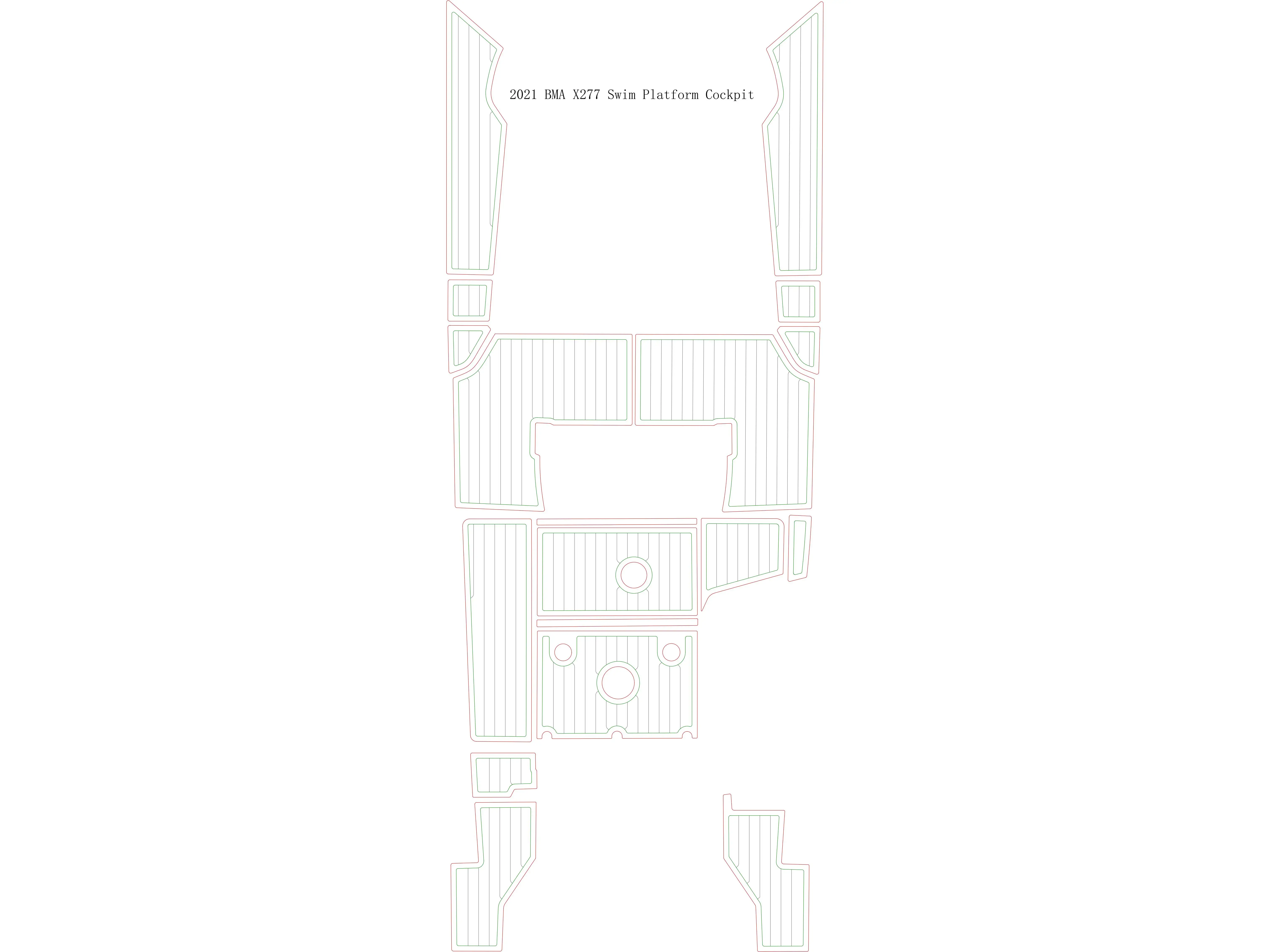

2021 BMA X277 Swim Platform Cockpit Boat EVA Faux Foam Teak Deck Floor Pad