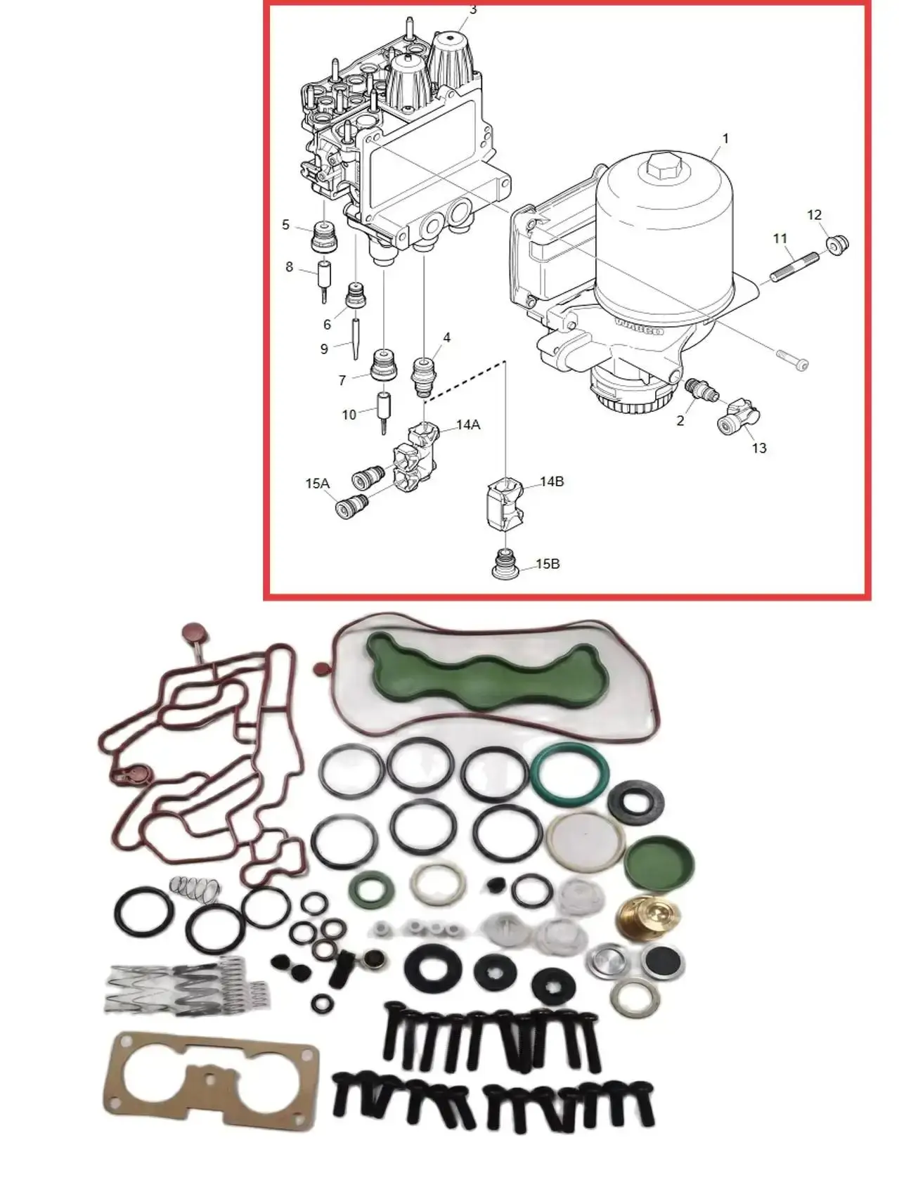 Suitable For SCANIA Truck APS Air Dryer Repair Package OEM 2813426 2706309 2608040 3002074 2851181 2897062