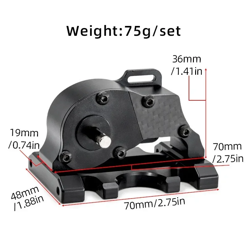 Caja de cambios de baja velocidad de transmisión de Metal LCG con engranaje de Motor para 1/10 coche trepador de control remoto SCX10 TRX4 RC4WD Capra piezas de mejora