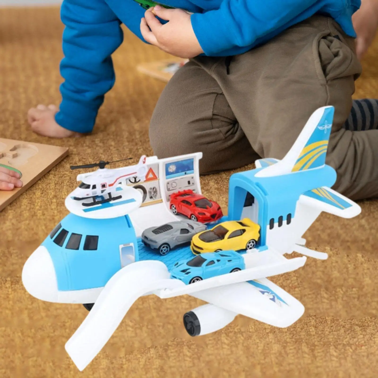 

Transport Cargo Plane Play Toy Toy Set with Cars and Helicopter Airplane Toy Set for Toddlers Children Kids Girls Birthday Gifts