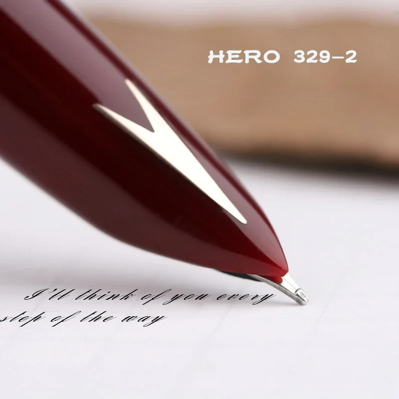 HERO 329-2 Classic Nostalgic Fountain Pen Arrow Mark 329 Horse Head Pattern Collection Ink Pen Iridium Fine Nib 0.5mm for Gift