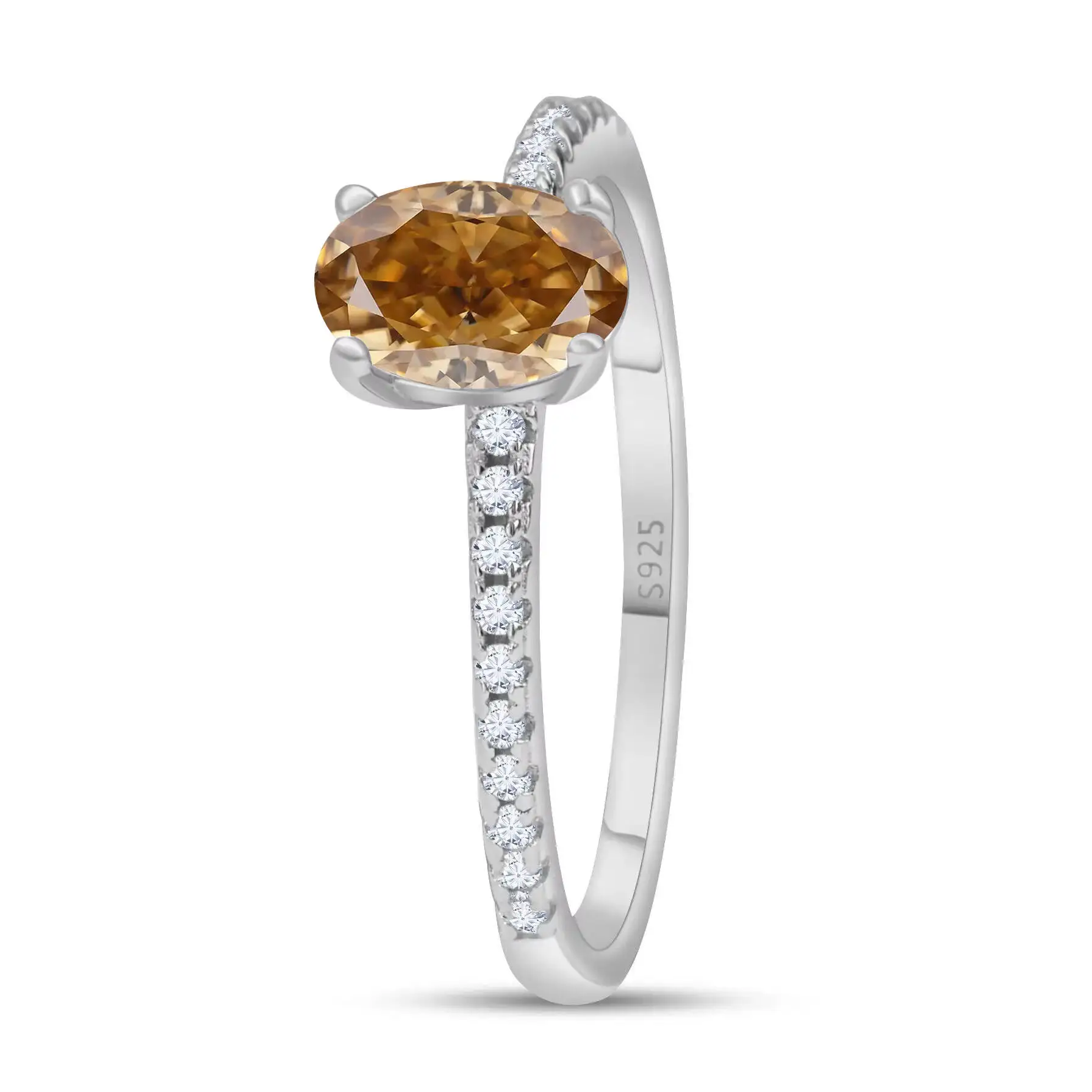 1,0 Karat Königsblau Farbe Moissan ite Ring Sterling Silber massiv Gelbgold Farbe Hochzeit Verlobung ringe für Frauen – Detail 11