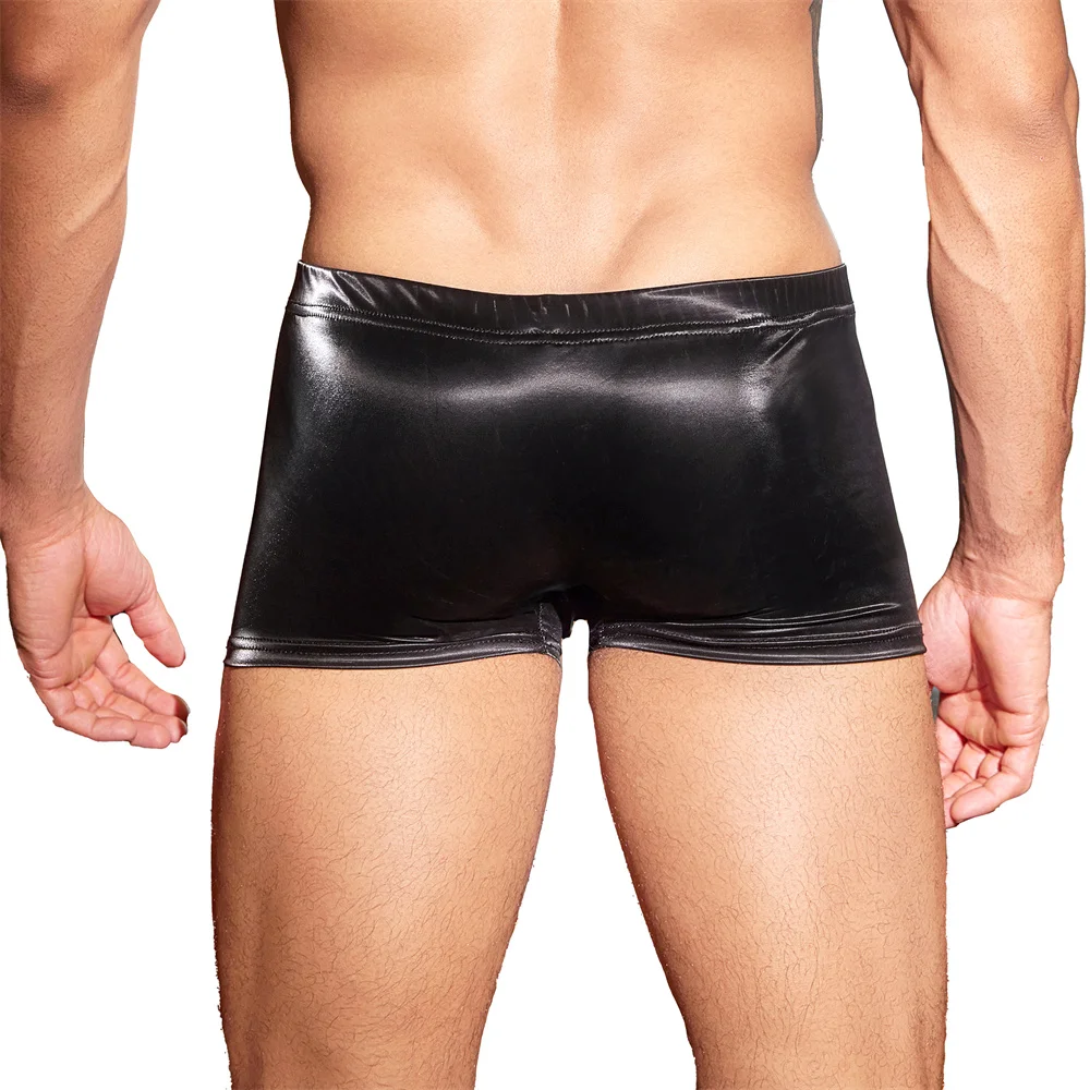 

Сетчатое нижнее белье на пуговицах спереди, сексуальные мужские шорты-боксеры, сексуальные мужские эластичные плавки с низкой талией, трусы из искусственной кожи