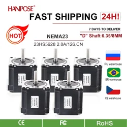 5PCS Nema 23  Stepper Motor 23HS5628 4-lead  2.8A 126N.cm  8mm 6.35mm 57 Series motor For cnc 3D Printer Monitor Equipment