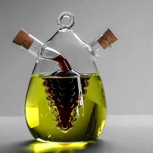 Creative High Borosilicate Glass Oil Pot Transparent Sealed Soy Sauce Vinegar Cruet Irregular Olive Oil Pot Kitchen Utensils