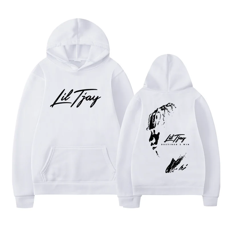 Rapper Lil Tjay Graphic Hoodie Destined 2 Win Music Album Sweatshirts Men\'s Women Hip Hop Fashion Hooded Harajuku Y2K Streetwear