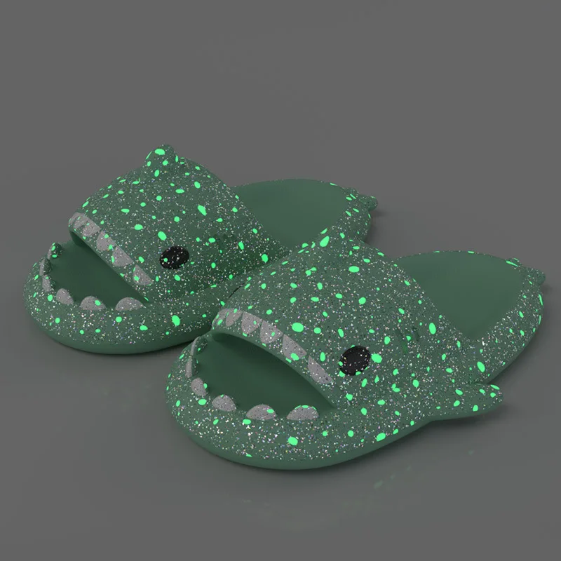 4cm Thick Sole Man Women Shark Slippers Luminous Shark Slippers Summer Adult Couples Cool Slippers Home Anti-skid Slippers