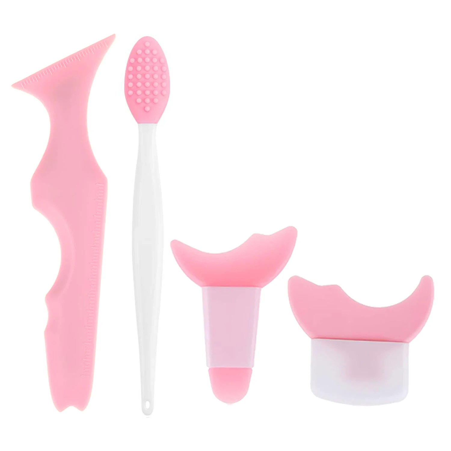 Multifuncional Silicone Maquiagem Aids para as Mulheres, Nose Brush, Eye Makeup Assistance Tool, 4Pcs Set