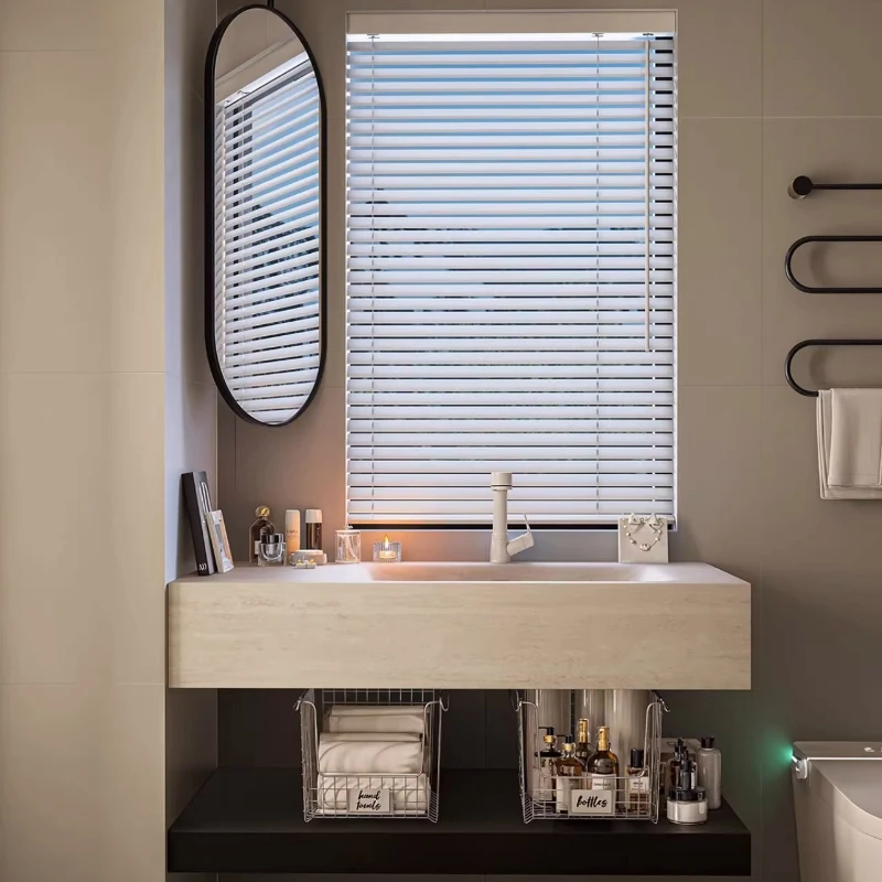 Rock slab hot bending integrated basin Italian minimalist style oak bathroom cabinet custom furniture