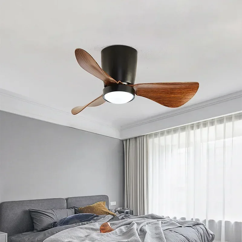 Nordic Simple 24-Inch Bedroom Support Frequency Conversion Ceiling Small Electric Fan Lamp Fan with Remote