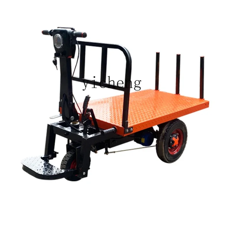 XL electric three-wheeled flatbed truck, construction site brick pulling freight truck, dumper truck